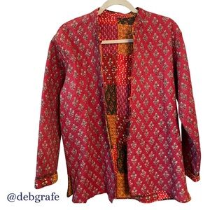 Cotton reversible quilted jacket. Size XL. P2P:23” L:27”